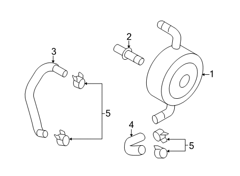 2014 Infiniti Q50 Engine Oil Cooler Hose-Water, Oil Cooler Diagram for 21306-JK27E