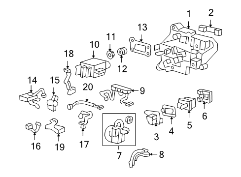 2005 Honda Accord Electrical Components Sensor Assy., Battery Current Diagram for 1K530-RCJ-003