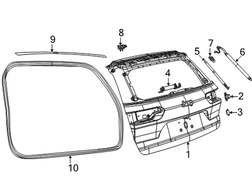 2021 Jeep Grand Cherokee L Gate & Hardware LIFTGATE Diagram for 68459539AA