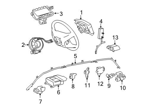 Diagram for 2005 Toyota Sienna Air Bag Components 
