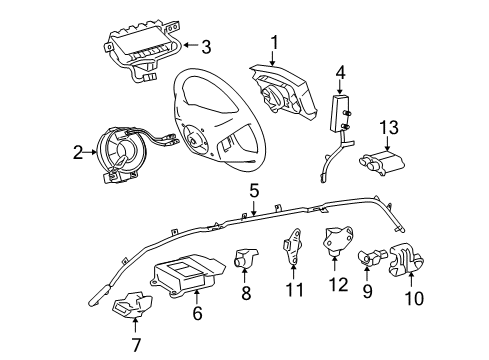 2005 Toyota Sienna Air Bag Components Side Sensor Diagram for 89833-08010