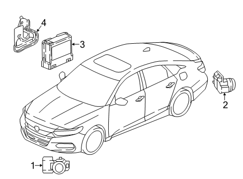 2022 Honda Accord Electrical Components SENSOR UNIT, PARKING Diagram for 39670-TVA-A35