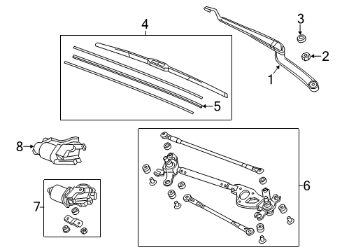 2015 Acura ILX Wiper & Washer Components Cover, Motor Diagram for 76506-TX6-A01