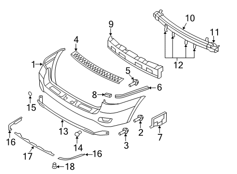 2008 Hyundai Santa Fe Rear Bumper Bracket-Rear Bumper Lower Mounting Diagram for 86685-0W000