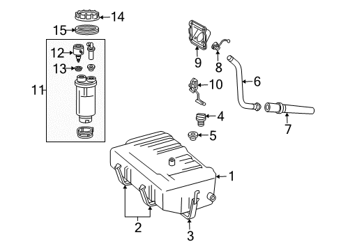 1995 Dodge B3500 Fuel Supply Fuel Pump Package/Level Unit Diagram for 5014211AA