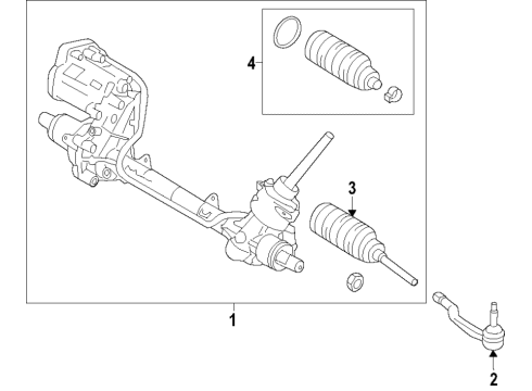 2016 Ford Explorer Steering Column & Wheel, Steering Gear & Linkage Steering Gear Diagram for FB5Z-3504-V