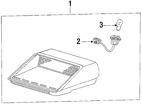 1988 Honda Accord High Mount Lamps Light Assy., High Mount Stop *NH89L* (PALMY GRAY) Diagram for 34270-SE0-A03ZA