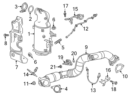 2017 Chevrolet Cruze Exhaust Components Front Pipe Stud Diagram for 11547306