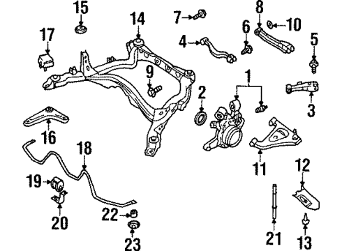 1997 Infiniti Q45 Rear Suspension Components, Lower Control Arm, Ride Control, Stabilizer Bar Pin Diagram for 01111-01401