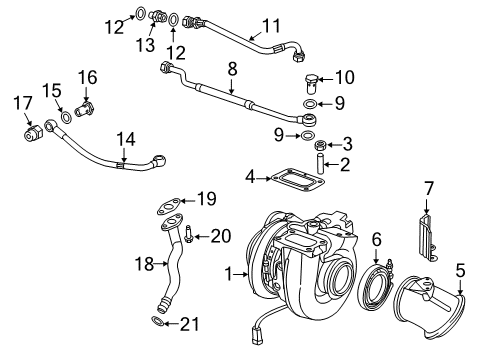 2016 Ram 3500 Turbocharger O Ring Diagram for 5011921AA