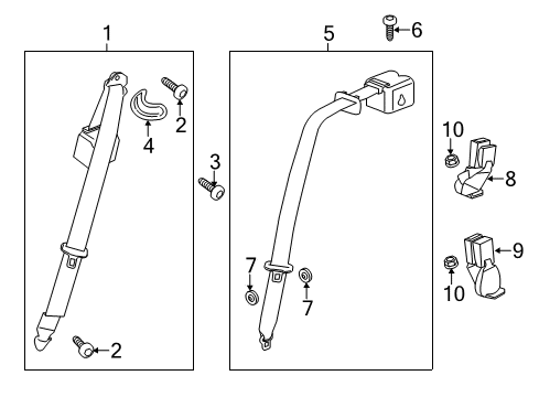 2015 Cadillac ATS Seat Belt Lap & Shoulder Belt Diagram for 19328572