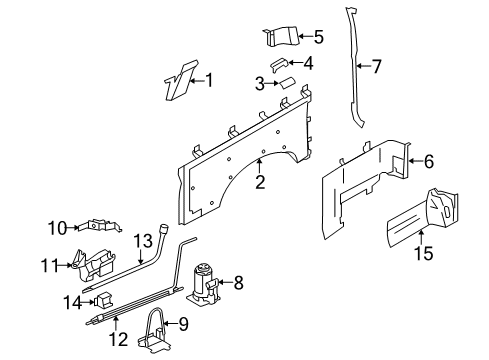 2011 Ford E-150 Interior Trim - Side Panel Lug Wrench Retainer Diagram for F2UZ-17A038-A