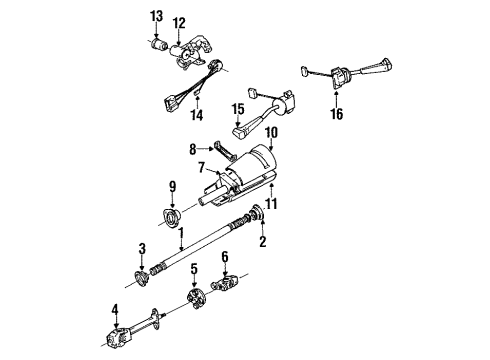 1989 BMW 325i Steering Column & Wheel, Steering Gear & Linkage Steering Shaft Diagram for 32311157214