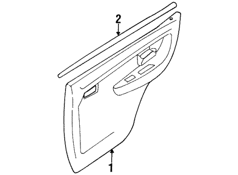 1996 Geo Tracker Interior Trim - Rear Door Sealing Strip, Rear Side Door Window Inner (RH) Diagram for 30016227