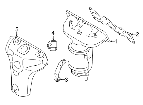 2013 Kia Sorento Exhaust Manifold Exhaust Manifold Catalytic Assembly, Right Diagram for 285103CBH0