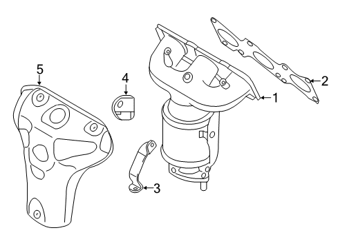 2013 Kia Sorento Exhaust Manifold Exhaust Manifold Catalytic Assembly, Left Diagram for 285103CBG0