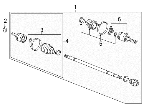 2014 Honda Civic Drive Axles - Front Joint Set, Outboard (Gkn) Diagram for 44014-TR3-A61