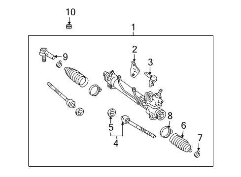 2008 Lexus RX400h Steering Column & Wheel, Steering Gear & Linkage Rod Set, Tie Diagram for 45460-49075