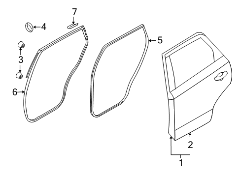 2007 Hyundai Veracruz Rear Door Weatherstrip Assembly-Rear Door Side RH Diagram for 83140-3J000