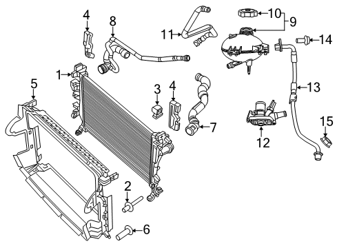 2016 Fiat 500X Turbocharger Hose-Radiator Inlet Diagram for 68254647AA