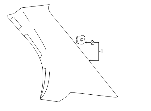 2002 Hyundai Elantra Interior Trim - Quarter Panels Trim Assembly-Rear Pillar RH Diagram for 85860-2D000-OI