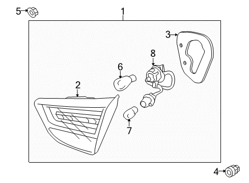 2011 Hyundai Tucson Tail Lamps Lamp Assembly-Rear Combination Inside, LH Diagram for 92405-2S000