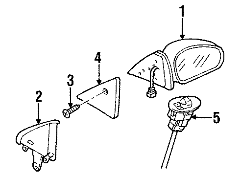 1999 Ford Escort Mirrors Cover Diagram for F8CZ-17K709-BA