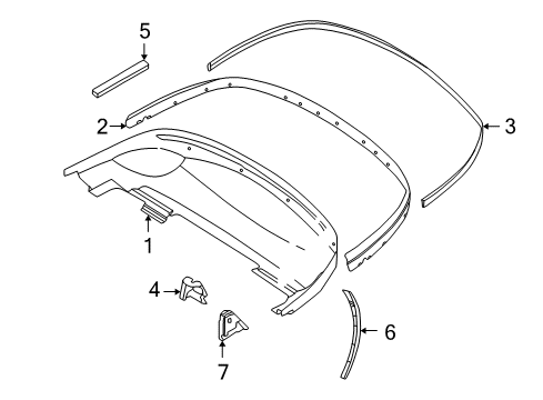 1999 BMW Z3 Interior Trim - Convertible Top Sealing Diagram for 51718397928