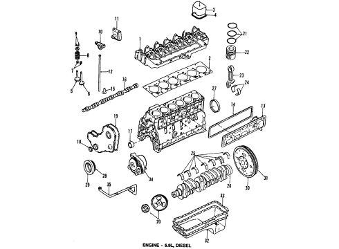 1989 Dodge D250 Engine & Trans Mounting BUSHING-CAMSHAFT Diagram for 4429368