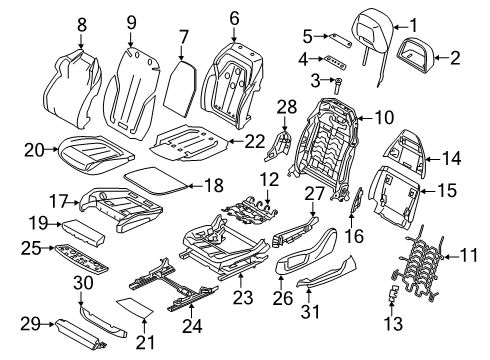 2020 BMW M5 Heated Seats FOAM ELEMENT, COMFORT SEAT Diagram for 52108066923