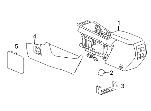 2019 Cadillac XT4 Center Console Center Console Diagram for 84570196