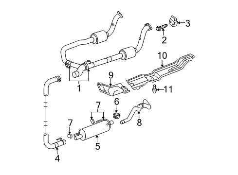 2006 Dodge Ram 1500 Exhaust Components Exhaust Muffler Diagram for 5290672AA