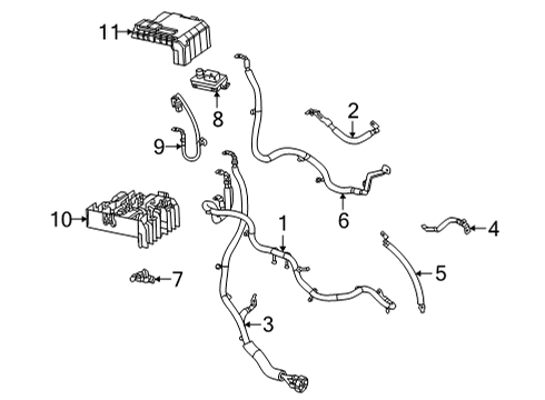 2021 GMC Sierra 1500 Battery Cables Control Module Harness Diagram for 84665243