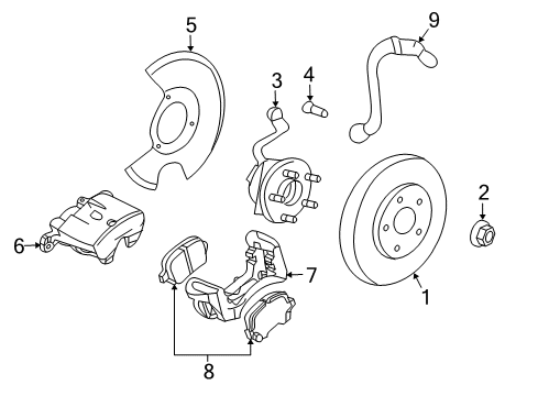 2005 Pontiac G6 Brake Components Pad Kit, Rear Disc Brake Diagram for 25864605