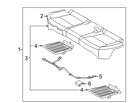 2016 Hyundai Tucson Heated Seats Cushion Assembly-Rear Seat Diagram for 89100-D3070-TTG