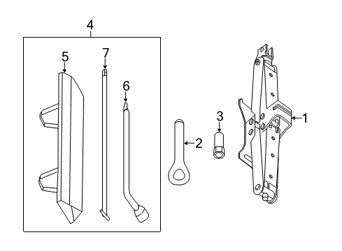 2014 Nissan Pathfinder Jack & Components Tool Set-STNDRD Diagram for 99501-3JA0B