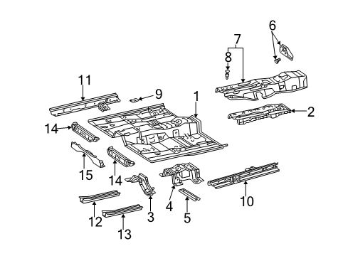 2006 Toyota Camry Pillars, Rocker & Floor - Floor & Rails Footrest, Front Floor Diagram for 58192-33030