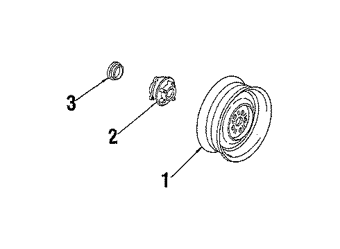 1988 Buick Skyhawk Wheels Wheel Trim Cover Diagram for 25526793