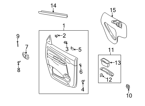 2004 Buick Rendezvous Rear Door Plate Asm-Rear Side Door Accessory Switch Mount *Gray Diagram for 10397238