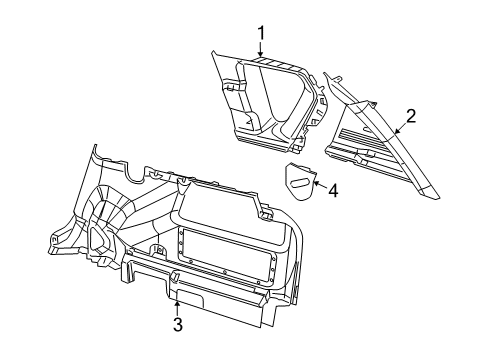 2011 Jeep Compass Interior Trim - Quarter Panels Molding-C Pillar Diagram for YF70HDAAC
