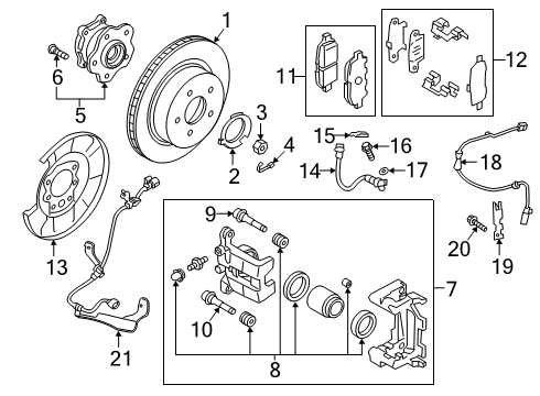 2019 Infiniti QX50 Anti-Lock Brakes Bolt Diagram for 01125-N6121