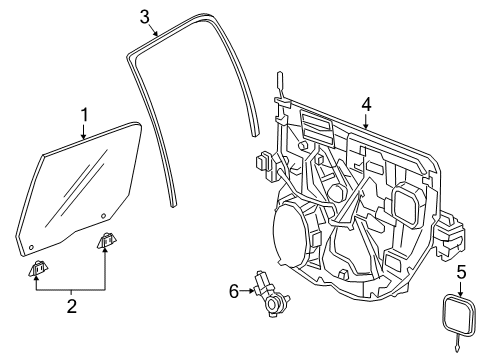 2019 Ram 2500 Rear Door - Glass & Hardware Seal-Rear Door Diagram for 55372137AH