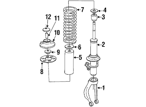 1992 Acura Integra Struts & Suspension Components - Front Shock Absorber Unit, Left Front (Showa) Diagram for 51606-SK8-014