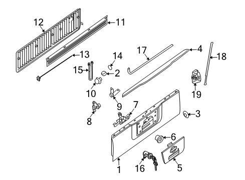 2013 Nissan Titan Tail Gate Controller Assy-Rear Gate Diagram for 90607-9FM0A