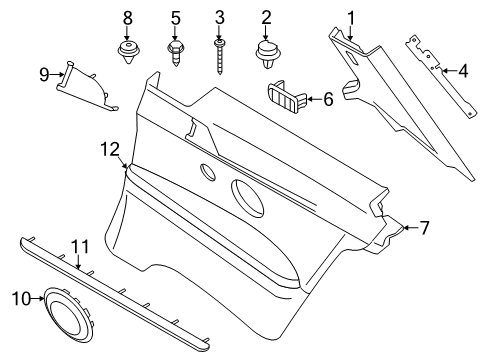 2013 BMW 335i Interior Trim - Quarter Panels Trim, Belt Handover, Left Diagram for 51419132343