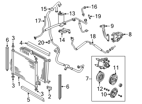 2006 Ford Freestar Air Conditioner Hose & Tube Assembly Diagram for 6F2Z-19D850-AB