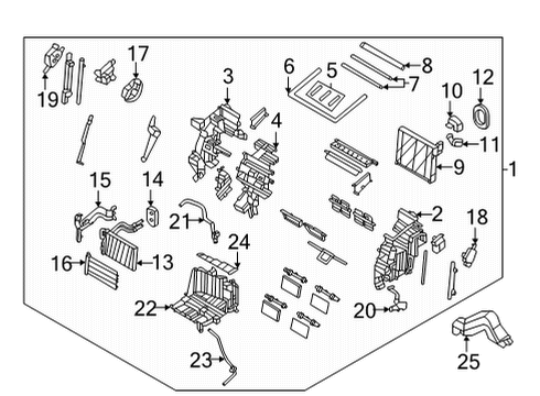 2022 Hyundai Santa Cruz A/C Evaporator & Heater Components CASE-HEATER, LH Diagram for 97134-CW020