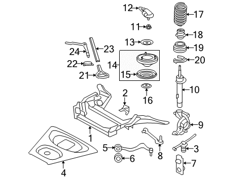 2012 BMW M3 Front Suspension, Lower Control Arm, Stabilizer Bar, Suspension Components Guide Support Diagram for 31302283650