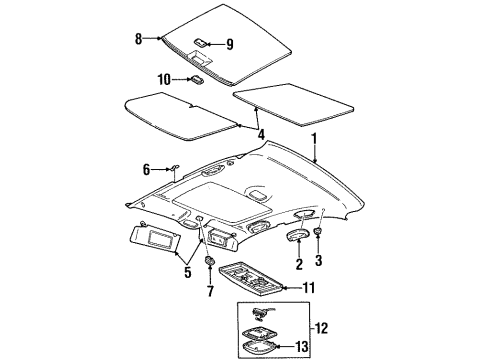 1996 Dodge Stratus Interior Trim - Roof Lamp-Reading Diagram for QE64RC1
