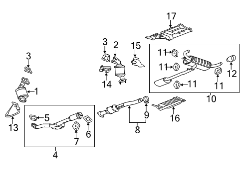 2010 GMC Terrain Exhaust Components Converter Diagram for 84018131